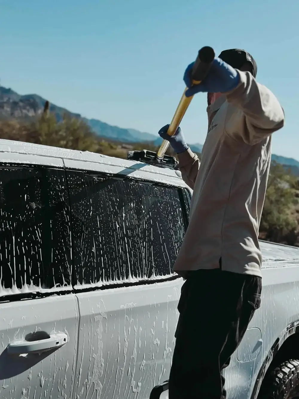 Ceramic coating application on an RV in Scottsdale, Arizona