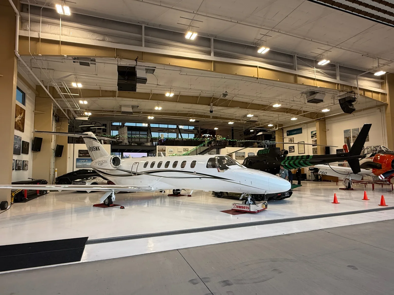 Private jet detailed and protected inside a Scottsdale, Arizona hangar