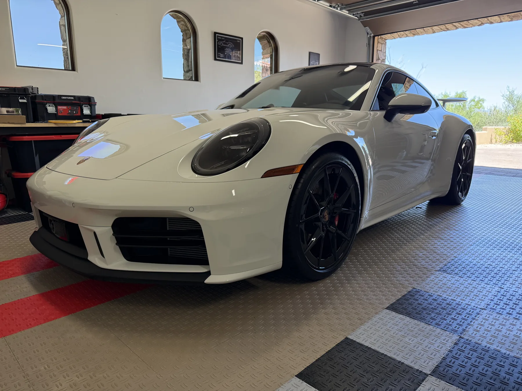 Ceramic coated Porsche 911 detailed in a Scottsdale, Arizona garage